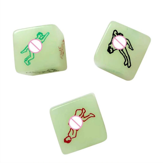 2Pcs 6 Side Erotic Luminous Dice { sex toy }