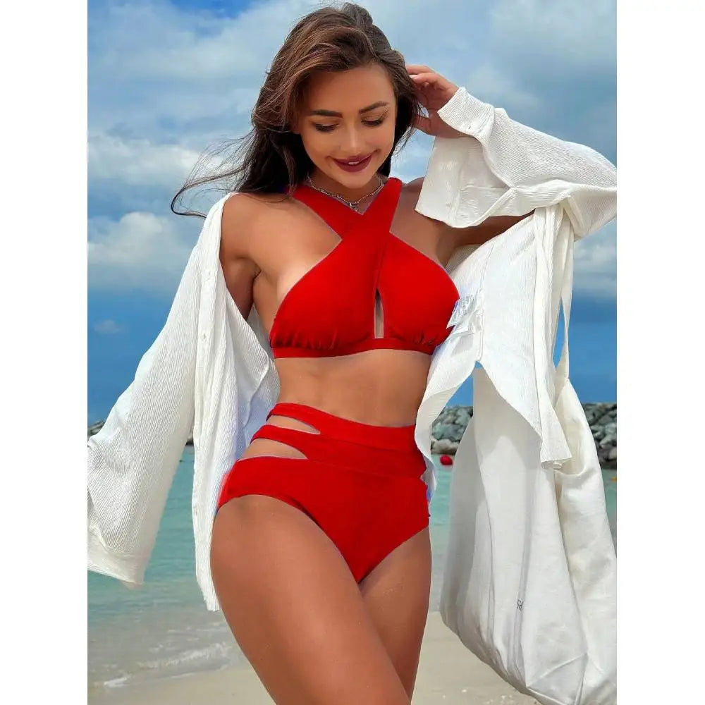 High Fashion Halter Neck Bikini Set