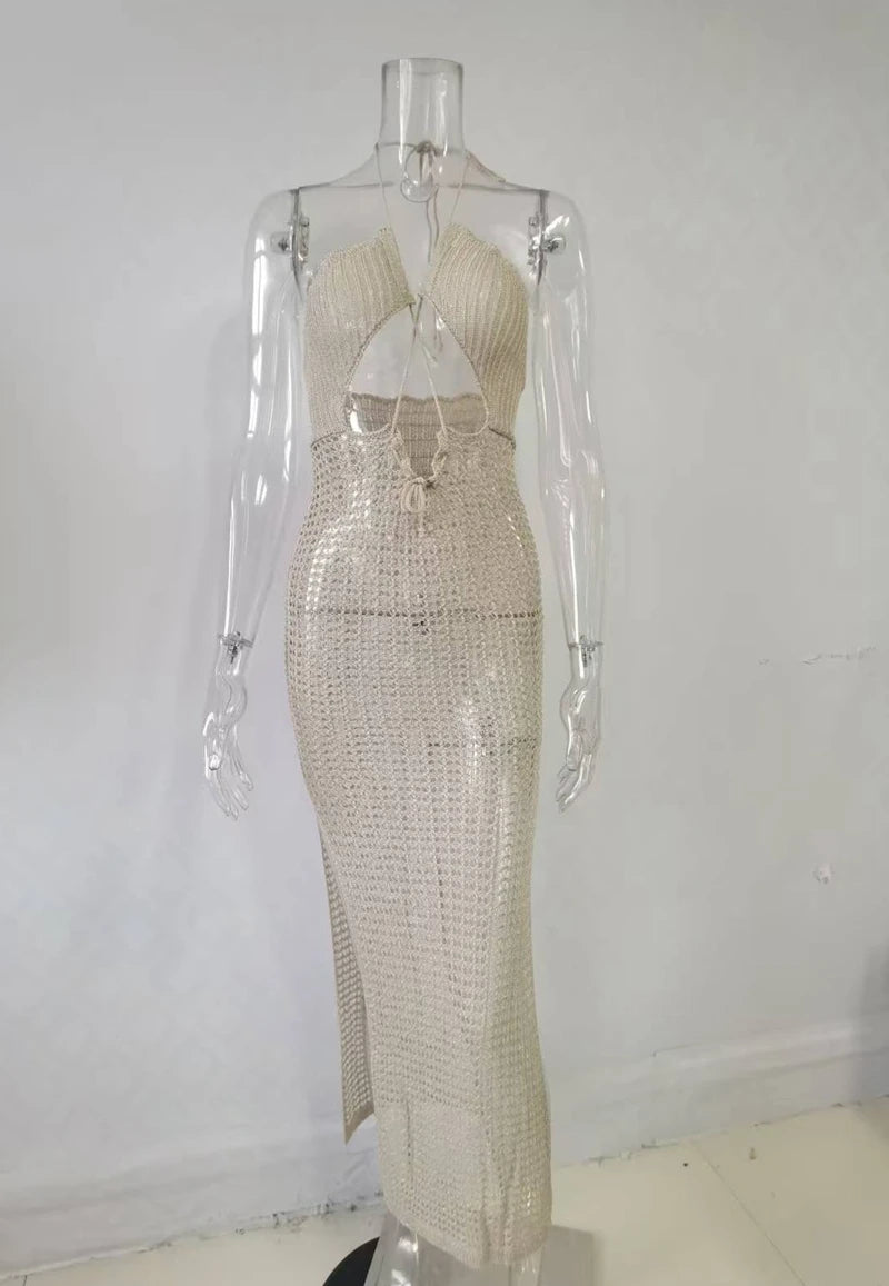 Fashionable halter beach cover up