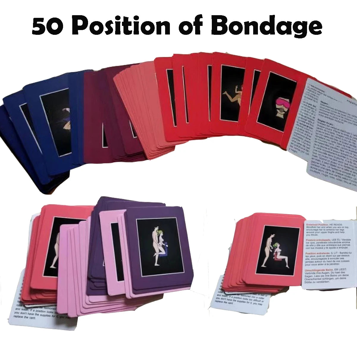 Adult Sex Position Card Games (50 Bondage Positions Sex Love Cards Pose Naughty Erotic Products)