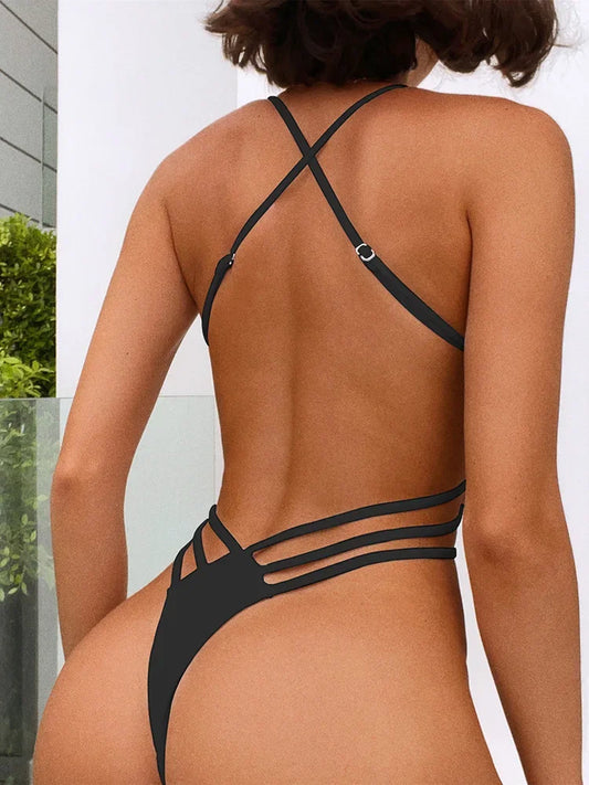 Monokini Cross Backless High Cut One Piece 2025