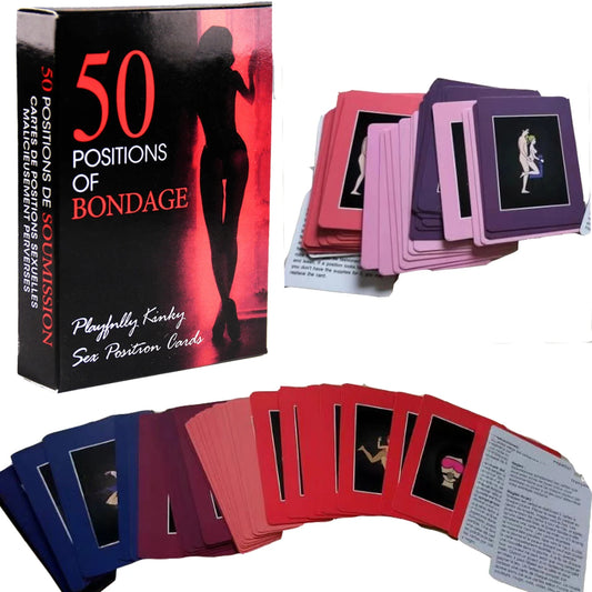 Adult Sex Position Card Games (50 Bondage Positions Sex Love Cards Pose Naughty Erotic Products)