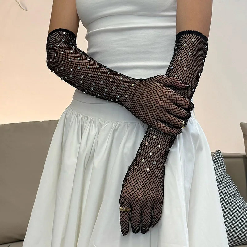 Sexy Flash Diamonds Long Gloves