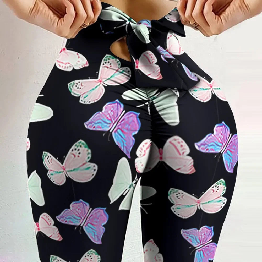 High Waist Bow Bandage Yoga Pants