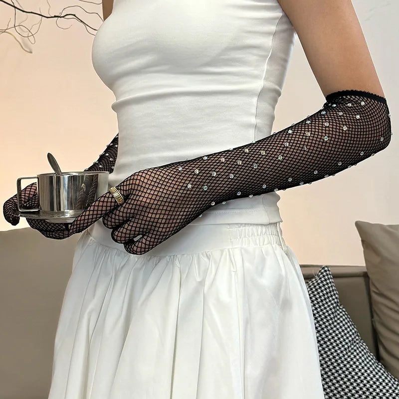 Sexy Flash Diamonds Long Gloves