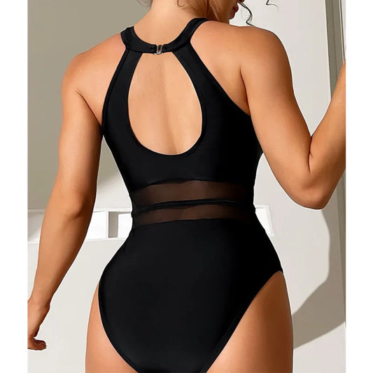 2026 Black Sexy Net One Piece Swimsuit