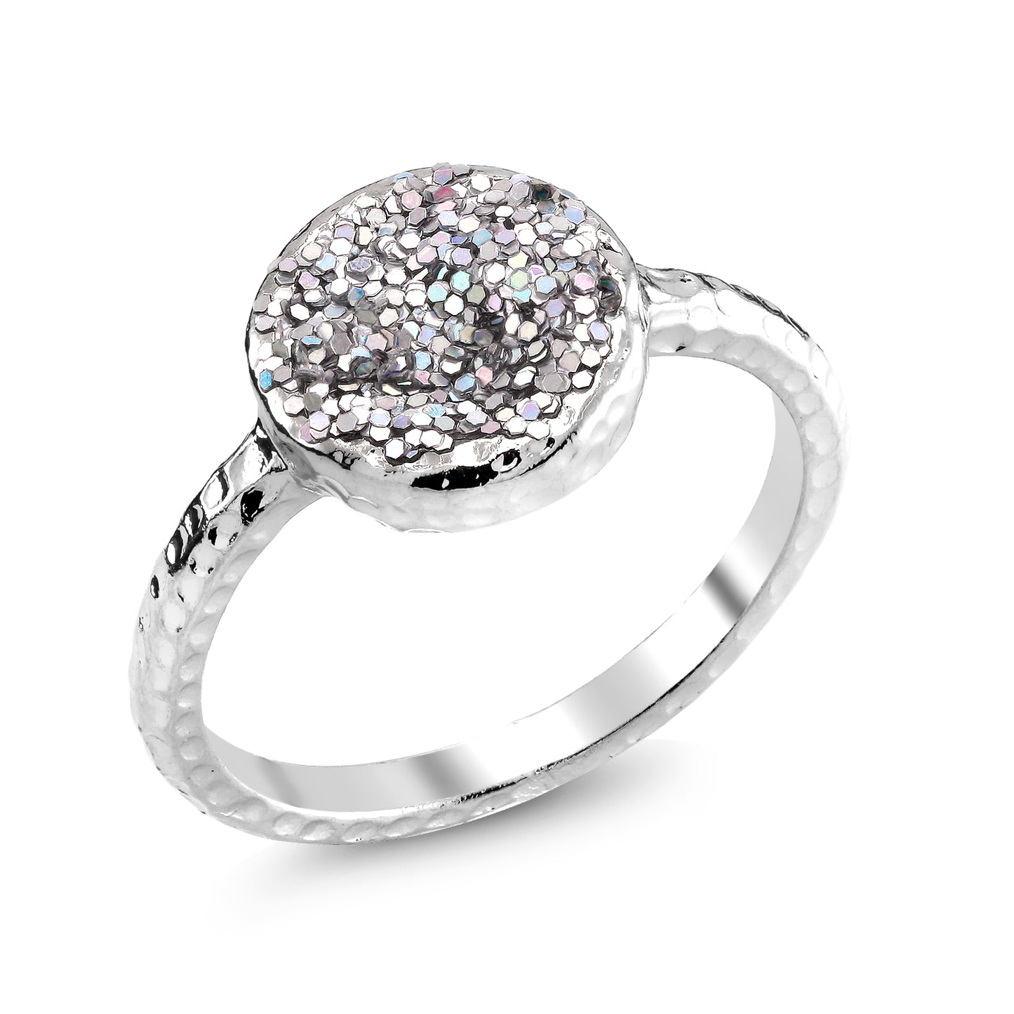 Genuine Druzy Crystals Comfort Fit Ring