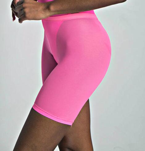 Sexy High Waist Neon Sheer Swim Shorts Cover Up