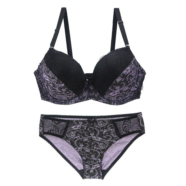 New Sexy Plus Size Lace Push Up Lingerie