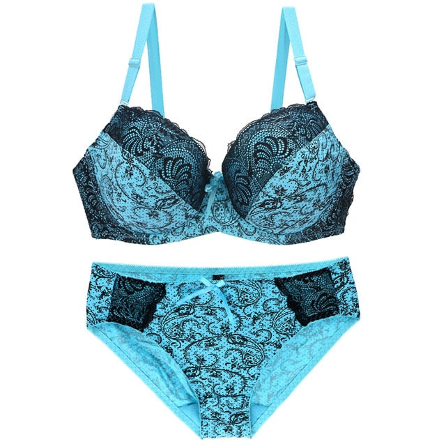 New Sexy Plus Size Lace Push Up Lingerie