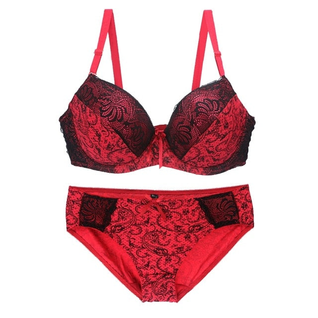 New Sexy Plus Size Lace Push Up Lingerie