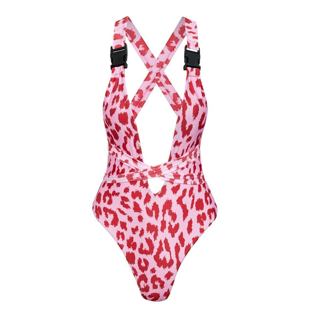 Monokinis bandage one-piece suits Leopard, snake & cheetah print