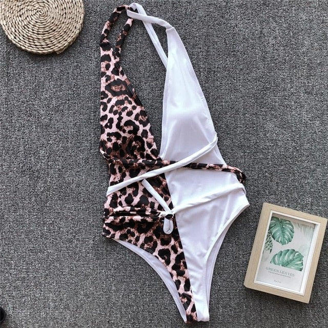 Monokinis bandage one-piece suits Leopard, snake & cheetah print