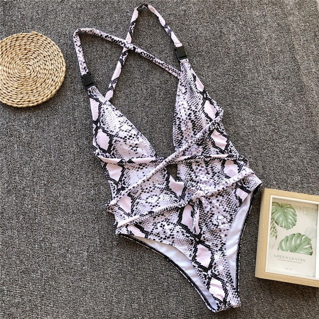 Monokinis bandage one-piece suits Leopard, snake & cheetah print