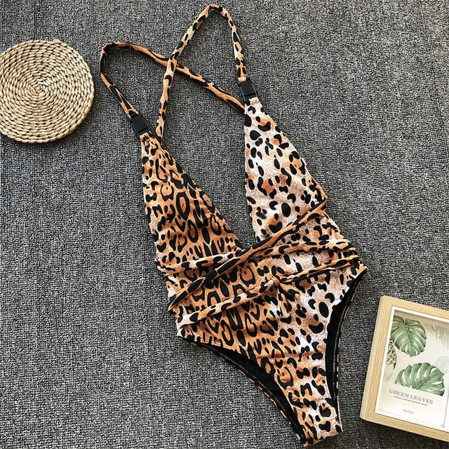 Monokinis bandage one-piece suits Leopard, snake & cheetah print