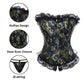 Lace Up ruffle Trim Satin Burlesque Corset
