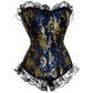 Lace Up ruffle Trim Satin Burlesque Corset