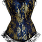 Lace Up ruffle Trim Satin Burlesque Corset