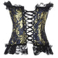 Lace Up ruffle Trim Satin Burlesque Corset