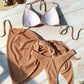 3-pc Bikini Set w/Skirt Wrinkled