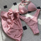3-pc Bikini Set w/Skirt Wrinkled
