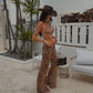 3 Pc Micro Print Bikini Swimwear with Cover Up