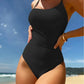 Solid Color One Piece Push Up Monokini