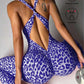Sexy Leopard Print Sports Jumpsuit Activewear