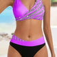 2026 New V Neck Stripe Print Bikini Swimsuit