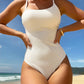 Solid Color One Piece Push Up Monokini