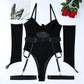 Sexy Mesh Strap Splicing Gloves And Suspender Bodysuit