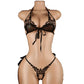Sexy See-Thru Lace Bodysuit Open Crotch Teddy