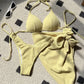 3-pc Bikini Set w/Skirt Wrinkled