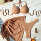 3-pc Bikini Set w/Skirt Wrinkled