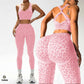2PCS Leopard Yoga Scrunch High Waist Legging