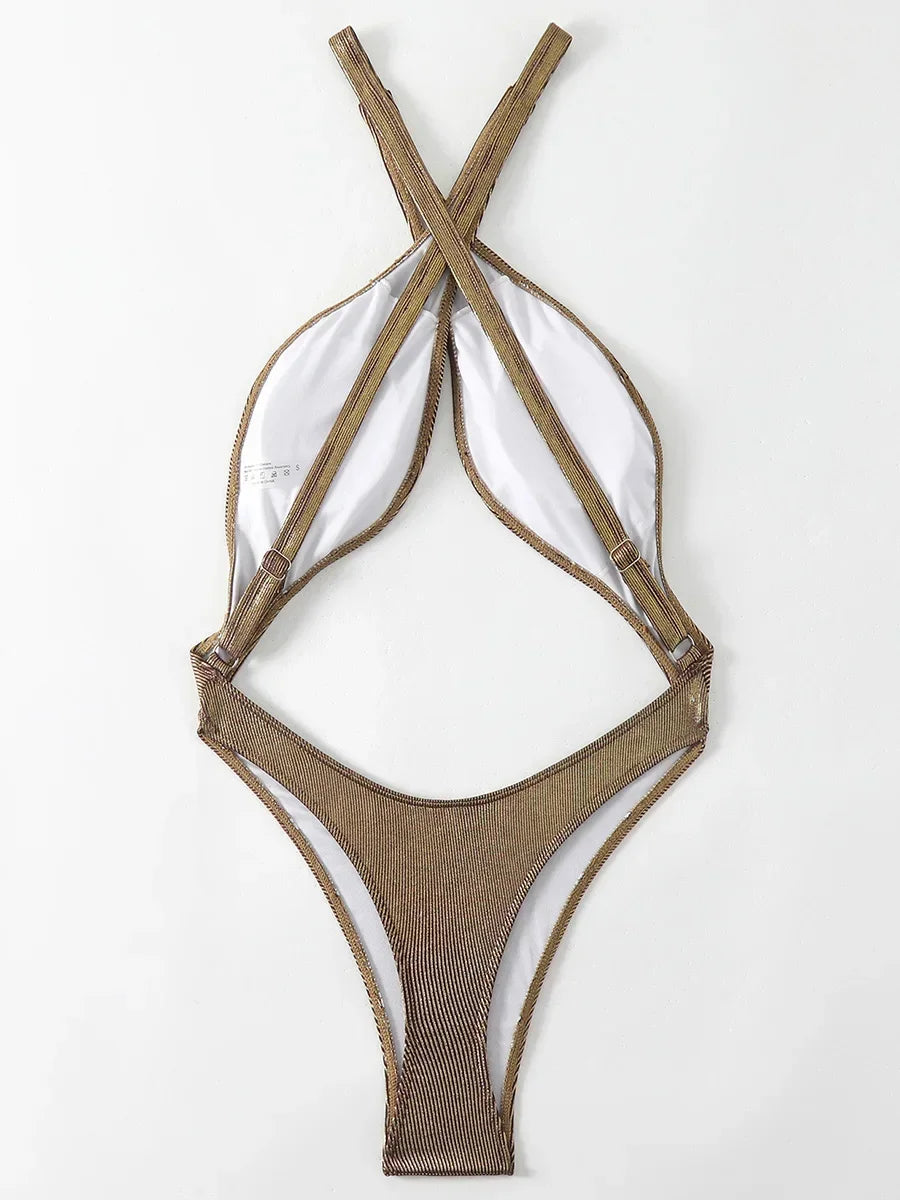 Tummy Cut Out Monokini Trikini Swimwear