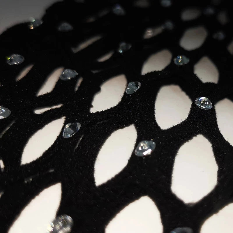 Sexy Crystal Glitter Thigh High Stockings & Rhinestone Fishnet Pantyhose