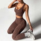 2PCS Leopard Yoga Scrunch High Waist Legging
