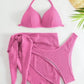 3-pc Bikini Set w/Skirt Wrinkled