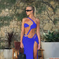 3Pcs Cut Out One Piece W/Cover Up One Shoulder Swimwear