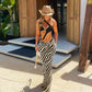 3Pcs Cut Out One Piece W/Cover Up One Shoulder Swimwear