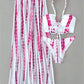 2026 Ultra Stylish 3pc Tie Dye Cross Swimsuit & Cover Up