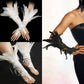 Cat Scan Fashion Lace Feather Gloves