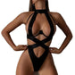 See-Thru Black Bandage Teddy Bodysuit