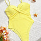 Chic Yellow Hollow Out Backless Monokini 2026