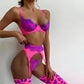 Ultra Sexy Color Lace Lingerie Set w/garter belt
