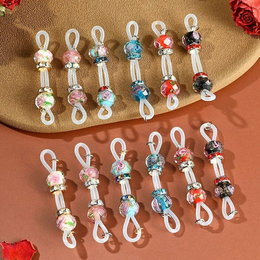 1 Pair Of Adjustable strap Nipple Rings Glitter Beads