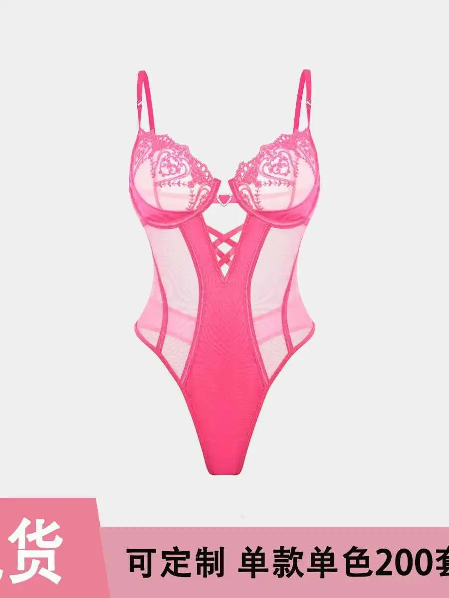 Cross-Border Sexy See-thru Slim Bodysuit