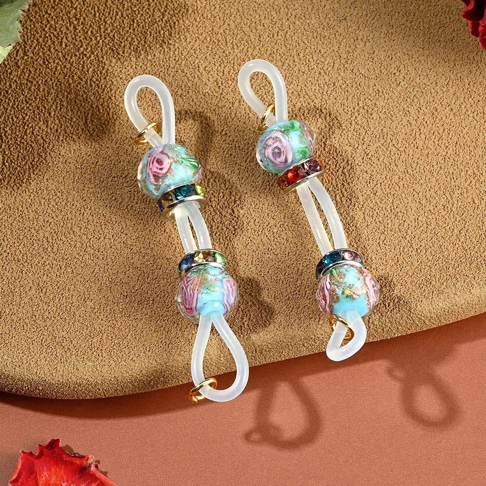 1 Pair Of Adjustable strap Nipple Rings Glitter Beads