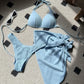 3-pc Bikini Set w/Skirt Wrinkled